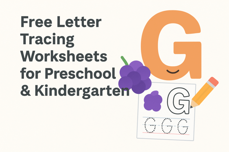 Letter G Tracing Worksheet – Free Printable for Preschool Kids